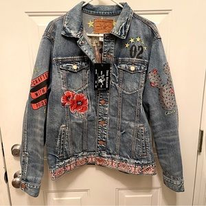 RARE True Religion Embroidered Jean Jacket NWT